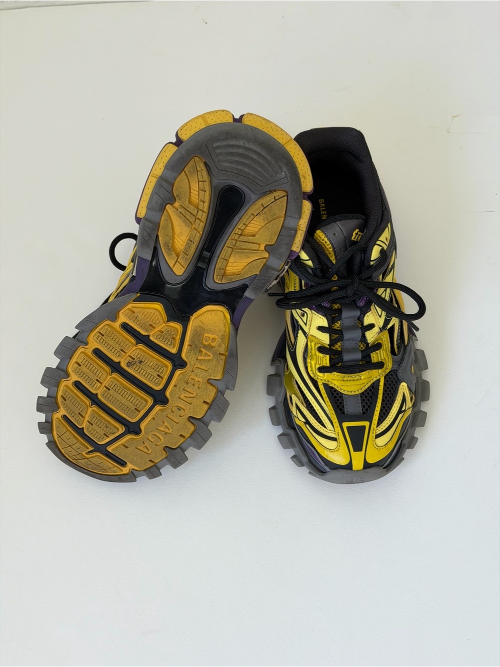 Balenciaga Yellow, Black & Purple Track Sneakers - Picture 5 of 6
